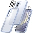 thumbnail image 1 of JETech 5 in 1 Matte Case for Samsung Galaxy S24+ / S24 Plus 5G with 2-Pack Screen Protector and Camera Lens Protector, Translucent Back Protective Phone Cover, Tempered Glass Film (Sapphire Blue), 1 of 7