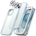thumbnail image 1 of JETech 5 in 1 Matte Case for iPhone 15 6.1-Inch with 2-Pack Each Tempered Glass Screen Protector and Camera Lens Protector, Translucent Back Shockproof Phone Cover (Blue), 1 of 7
