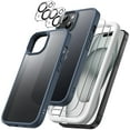 thumbnail image 1 of JETech 5 in 1 Matte Case for iPhone 15 6.1-Inch with 2-Pack Each Tempered Glass Screen Protector and Camera Lens Protector, Translucent Back Shockproof Phone Cover (Storm Blue), 1 of 7