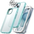 thumbnail image 1 of JETech 5 in 1 Matte Case for iPhone 15 Plus 6.7-Inch with 2-Pack Each Tempered Glass Screen Protector and Camera Lens Protector, Translucent Back Shockproof Phone Cover (Bright Blue), 1 of 7
