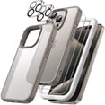 thumbnail image 1 of JETech 5 in 1 Matte Case for iPhone 15 Pro Max 6.7-Inch with 2-Pack Each Tempered Glass Screen Protector and Camera Lens Protector, Translucent Back Shockproof Phone Cover (Natural Titanium), 1 of 7