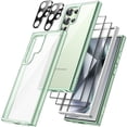 thumbnail image 1 of JETech 5 in 1 Case for Samsung Galaxy S24 Ultra 5G with 2-Pack Each Tempered Glass Screen Protector and Camera Lens Protector, Non-Yellowing Shockproof Bumper Phone Cover (Titanium Green), 1 of 7