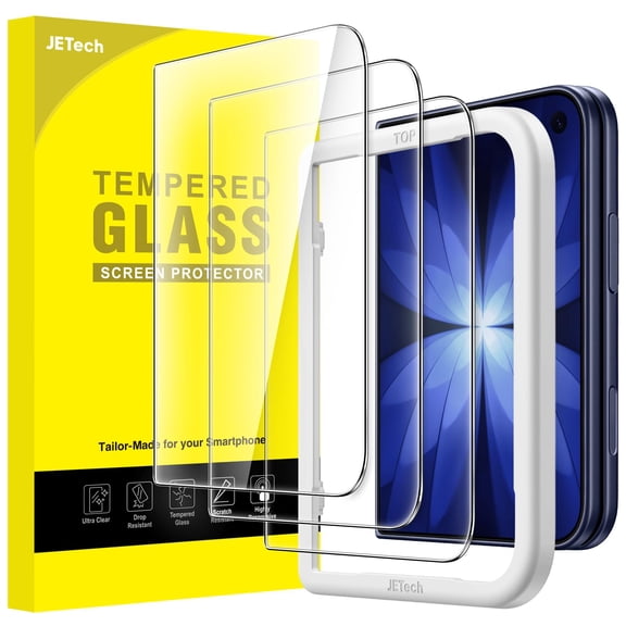 JETech 9H+ Front Screen Protector for iPhone Duo, 3-Pack |Tempered Glass Film
