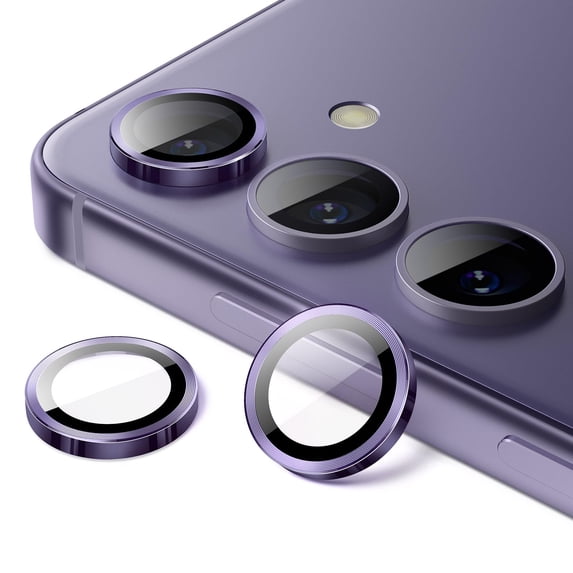 JETech Camera Lens Protector for Samsung Galaxy S24+ / S24 Plus, 9H Tempered Glass Metal Individual Ring Cover, Easy Installation Tray, HD Clear, 1 Set (Cobalt Violet)