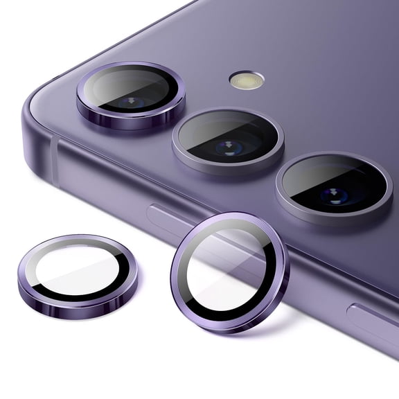 JETech Camera Lens Protector for Samsung Galaxy S24+ / S24 Plus, 9H Tempered Glass Metal Individual Ring Cover, Easy Installation Tray, HD Clear, 1 Set (Cobalt Violet)