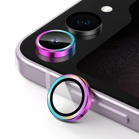 JETech Camera Lens Protector for Samsung Galaxy Z Flip 5, 9H Tempered Glass Metal Individual Ring Cover, HD Clear, 2-Pack (Colorful)