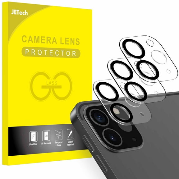 JETech Camera Lens Protector for iPad Pro 11-Inch/12.9-Inch (2022/2021/2020 Release), 9H Anti-Scratch HD Clear Tempered Glass, Full Coverage, Easy Installation, 3-Pack