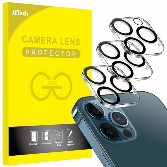 JETech Camera Lens Protector for iPhone 12 Pro 6.1-Inch, 9H Tempered Glass, HD Clear, Anti-Scratch, Case Friendly, Does Not Affect Night Shots, 3-Pack