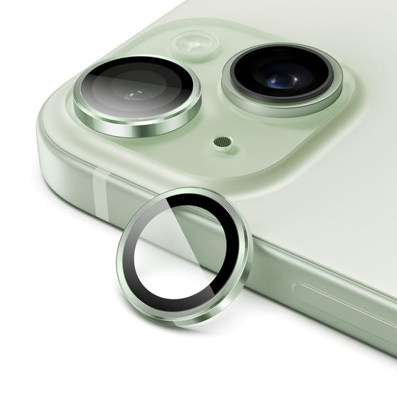 JETech Camera Lens Protector for iPhone 15 6.1-Inch and iPhone 15 Plus 6.7-Inch, 9H Tempered Glass Metal Individual Ring Cover, HD Clear, 2-Pack (Green)