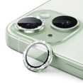 thumbnail image 1 of JETech Camera Lens Protector for iPhone 15 6.1-Inch and iPhone 15 Plus 6.7-Inch, Bling Glitter Individual 9H Tempered Glass Metal Ring Cover, HD Clear, 2-Pack (Green), 1 of 6