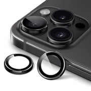 JETech Camera Lens Protector for iPhone 15 Pro 6.1-Inch and iPhone 15 Pro Max 6.7-Inch, 9H Tempered Glass Metal Individual Ring Cover, HD Clear, 3-Pack (Space Black)