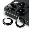 thumbnail image 1 of JETech Camera Lens Protector for iPhone 16 Pro 6.3-Inch and iPhone 16 Pro Max 6.9-Inch, 9H Tempered Glass Metal Individual Ring Cover, HD Clear, 1 Set (Black), 1 of 7