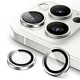 thumbnail image 1 of JETech Camera Lens Protector for iPhone 16 Pro 6.3-Inch and iPhone 16 Pro Max 6.9-Inch, 9H Tempered Glass Metal Individual Ring Cover, HD Clear, 1 Set (Silver), 1 of 7