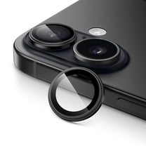 JETech Camera Lens Protector for iPhone 17 6.3-Inch, 1:1 Invisible Fit, 9H Tempered Glass Metal Individual Ring Cover, Easy Installation Tray, HD Clear, 1 Set (Black)