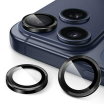 JETech Camera Lens Protector for iPhone 17 Pro 6.3-Inch and iPhone 17 Pro Max 6.9-Inch, 9H Tempered Glass Metal Individual Ring Cover, Easy Installation Tray, HD Clear, 1 Set (Black)