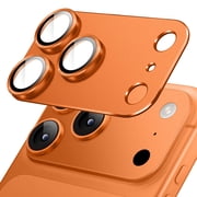 JETech Camera Lens Protector for iPhone 17 Pro Max 6.9-Inch, Full Coverage 9H Tempered Glass Ring Cover, Matte Metal Plate, Case Friendly, 1-Pack Orange