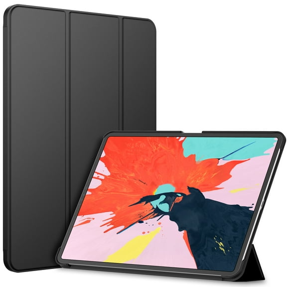 JETech Case for Apple iPad Pro 12.9-Inch (2018 Release Edge to Edge Liquid Retina Display), NOT Compatible with Apple Pencil, Smart Cover Auto Wake/Sleep, Black