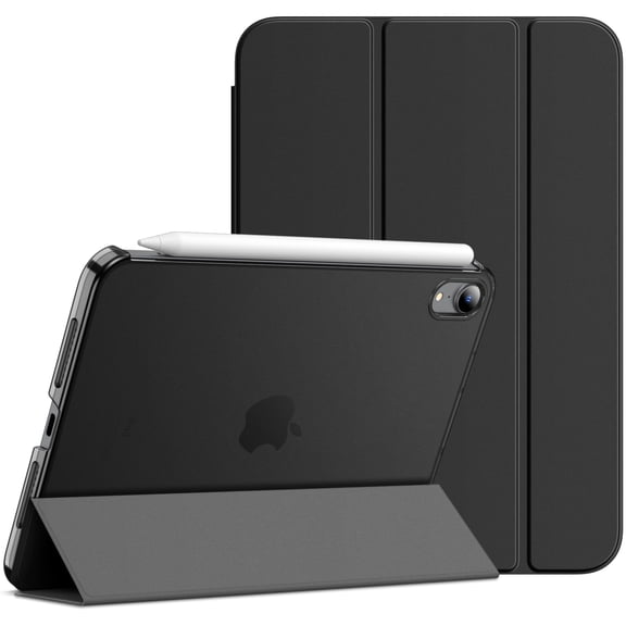 JETech Case Compatible with iPad Mini 6 (8.3-Inch, 2021 Model, 6th Generation), Slim Stand Hard Back Shell Smart Cover with Auto Wake/Sleep (Black)