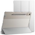 thumbnail image 1 of JETech Case for Lenovo Tab P12 12.7-Inch (2023 Model, TB370FU / TB371FU) with Stylus Holder, Slim Translucent Back Tri-Fold Stand Protective Tablet Cover, Auto Wake/Sleep (Silver), 1 of 7