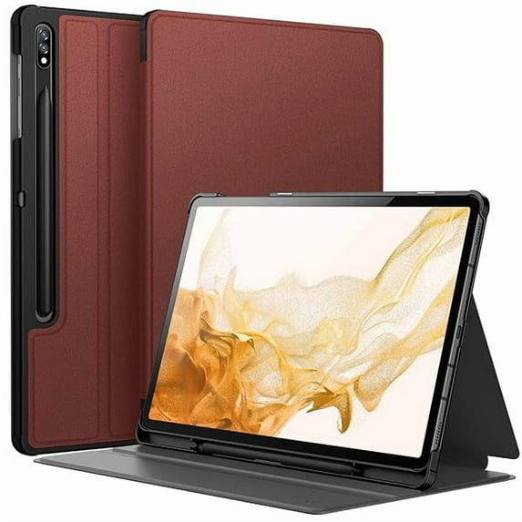 JETech Case for Samsung Galaxy Tab S8 Plus 2022 / S7 FE 2021 / S7 Plus 2020 12.4-Inch with S Pen Holder, Slim Folio Stand Protective Tablet Cover, Multi-Angle Viewing (Wine)