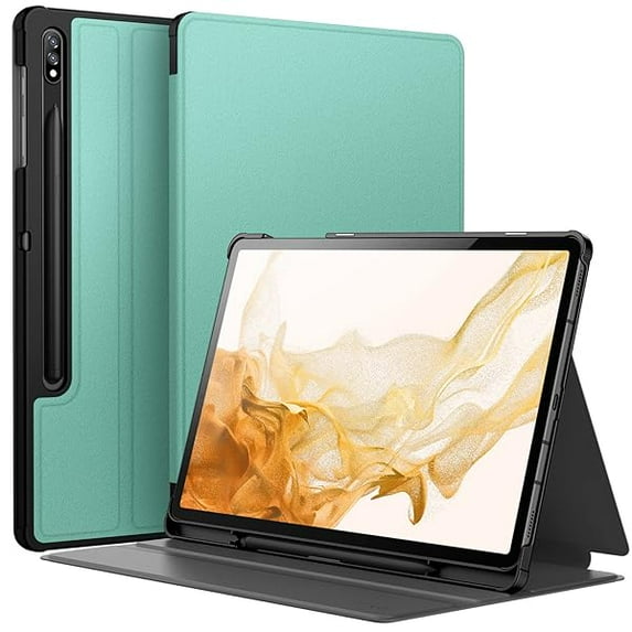 JETech Case for Samsung Galaxy Tab S8 Plus 2022 / S7 FE 2021 / S7 Plus 2020 12.4-Inch with S Pen Holder, Slim Folio Stand Protective Tablet Cover, Multi-Angle Viewing (Green)