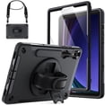 thumbnail image 1 of JETech Case for Samsung Galaxy Tab S9 11-Inch with Built-in Screen Protector and S Pen Holder, Heavy Duty Rugged Shockproof Protective Tablet Cover, 360 Degree Rotating Hand Strap Stand (Black), 1 of 7