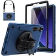 thumbnail image 1 of JETech Case for Samsung Galaxy Tab S9 11-Inch with Built-in Screen Protector and S Pen Holder, Heavy Duty Rugged Shockproof Protective Tablet Cover, 360 Degree Rotating Hand Strap Stand (Blue), 1 of 7