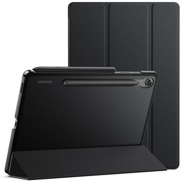 JETech Case for Samsung Galaxy Tab S10 FE / S9 FE 10.9-Inch, Slim Translucent Back Tri-Fold Stand Protective Tablet Cover, Support S Pen Charging, Auto Wake/Sleep (Black)