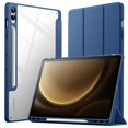 thumbnail image 1 of JETech Case for Samsung Galaxy Tab S9 FE+ / S9 FE Plus 12.4-Inch with S Pen Holder, Clear Transparent Hard PC Back, Protective Tri-Fold Stand Tablet Cover, Auto Wake/Sleep (Navy), 1 of 6