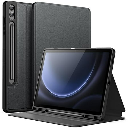 JETech Case for Samsung Galaxy Tab S9 FE+ / S9 FE Plus 12.4-Inch with S Pen Holder, Slim Folio Stand Protective Tablet Cover, Multi-Angle Viewing (Black)