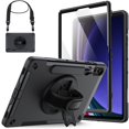 thumbnail image 1 of JETech Case for Samsung Galaxy Tab S9 Plus 12.4-Inch with Built-in Screen Protector and S Pen Holder, Heavy Duty Rugged Shockproof Protective Tablet Cover, 360° Rotating Hand Strap Stand (Black), 1 of 7