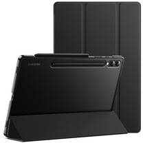 JETech Case for Samsung Galaxy Tab S9 Plus 12.4-Inch, Translucent Back Tri-Fold Stand Protective Tablet Cover, Support S Pen Charging, Auto Wake/Sleep (Black)