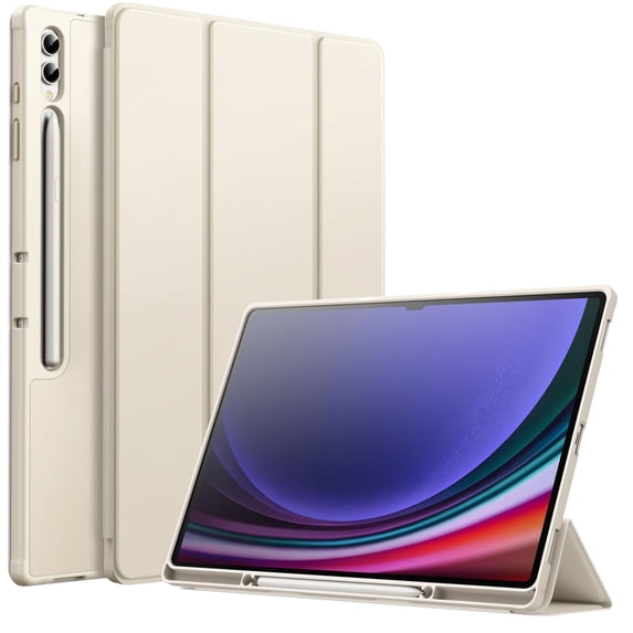 JETech Case for Samsung Galaxy Tab S9 Ultra 14.6 Inch with S Pen Holder, Soft TPU Tri-Fold Stand Protective Tablet Cover, Support S Pen Charging, Auto Wake/Sleep (Beige)