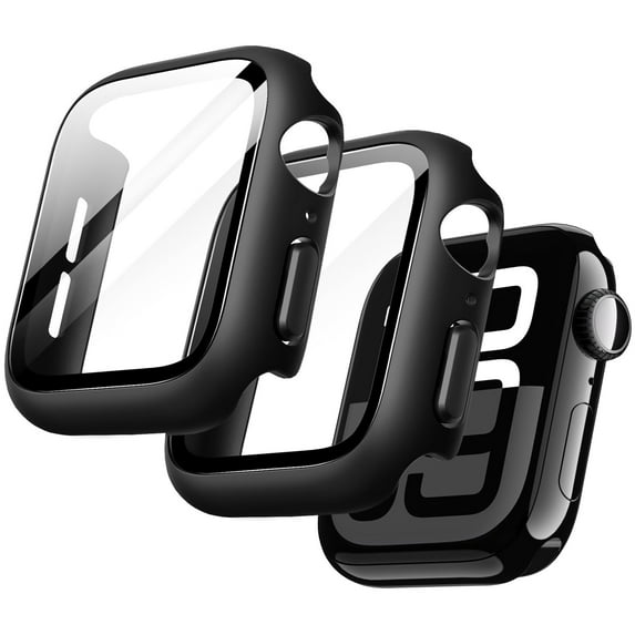 JETech Case with Screen Protector for Apple Watch Series 10 46mm, Overall Protective Cover, Built-in Tempered Glass Film High Sensitivity, 2 Pack (Black)