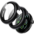 thumbnail image 1 of JETech Case with Screen Protector for Google Pixel Watch 3 (2024) 45mm, Built-in 9H Tempered Glass Film Hard PC Bumper Full Coverage Protective Cover, 2-Pack (Black), 1 of 6