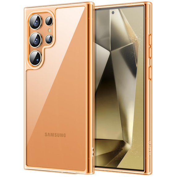 JETech Case for Samsung Galaxy S24 Ultra 5G, Non-Yellowing Shockproof Bumper Protective Phone Cover, Anti-Scratch Hard PC Back (Titanium Orange)