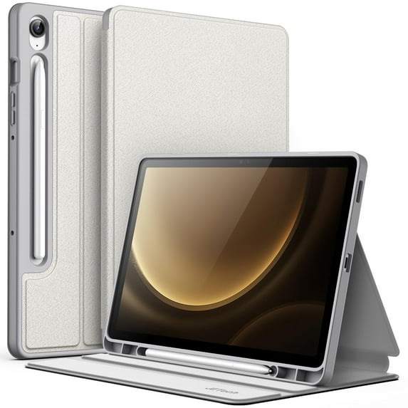 JETech Case for Samsung Galaxy Tab S10 FE / S9 FE 10.9-Inch with S Pen Holder, Slim Folio Stand Protective Tablet Cover, Multi-Angle Viewing (Silver)