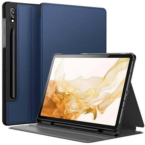 JETech Case for Samsung Galaxy Tab S8 2022/S7 2020 11-Inch with S Pen Holder, Slim Folio Stand Protective Tablet Cover, Multi-Angle Viewing (Navy)