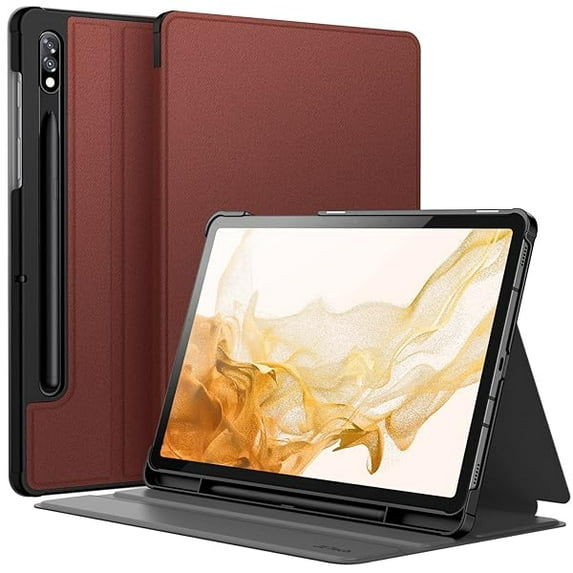 JETech Case for Samsung Galaxy Tab S8 2022/S7 2020 11-Inch with S Pen Holder, Slim Folio Stand Protective Tablet Cover, Multi-Angle Viewing (Wine)