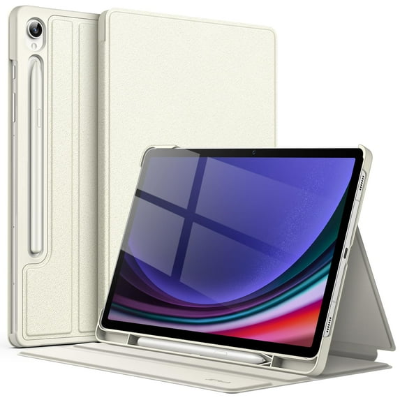 JETech Case for Samsung Galaxy Tab S9 11-Inch with S Pen Holder, Slim Folio Stand Protective Tablet Cover, Multi-Angle Viewing (Beige)