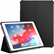 JETech Case for iPad 9.7-inch (2018/2017 Model, 6th/5th Generation), Double-fold Stand with Shockproof TPU Back Cover, Auto Wake/Sleep （Black）