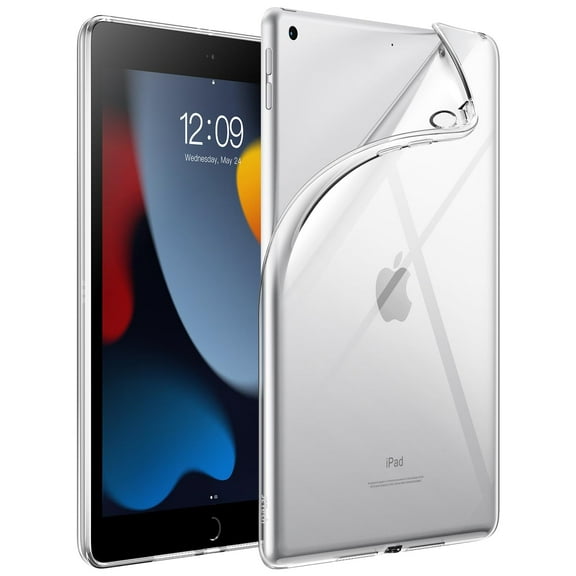 JETech Case for iPad 9/8/7 (10.2-Inch, 2021/2020/2019 Model, 9th/8th/7th Generation), Soft TPU Transparent Slim Shockproof Tablet Cover (Clear)