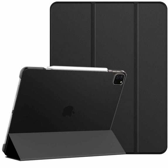 JETech Case for iPad Pro 12.9-Inch (5th Generation, 2021 Model), Slim Stand Hard Back Shell Smart Cover with Auto Wake/Sleep (Black)