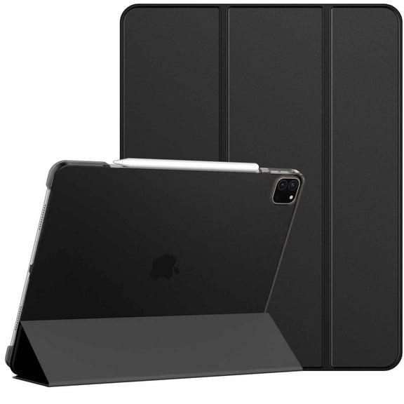 JETech Case for iPad Pro 12.9-Inch (5th Generation, 2021 Model), Slim Stand Hard Back Shell Smart Cover with Auto Wake/Sleep (Black)
