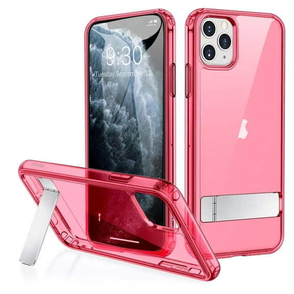 JETech Case for iPhone 11 Pro 5.8-Inch with Stand, Support Wireless Charging, Slim Shockproof Bumper Phone Cover, 3-Way Metal Kickstand (Clear)