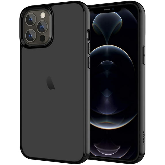 JETech Case for iPhone 12 Pro Max 6.7-Inch, Shockproof Bumper Cover, Anti-Scratch Clear Back (Black)