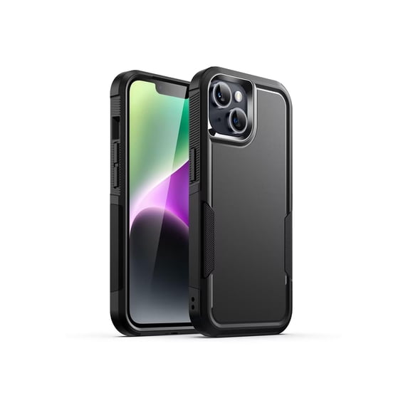 JETech Case for iPhone 14 Plus 6.7-Inch, Heavy Duty Dual-Layer Rugged Protection, Shockproof Protective Tough Phone Cover with Matte Back (Black)