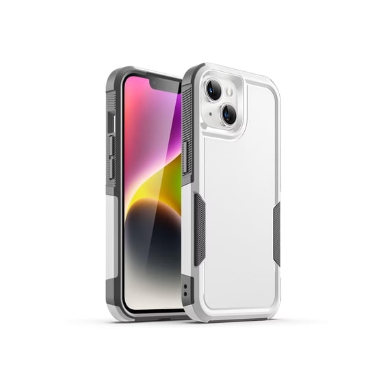 JETech Case for iPhone 14 Plus 6.7-Inch, Heavy Duty Dual-Layer Rugged Protection, Shockproof Protective Tough Phone Cover with Matte Back (White)