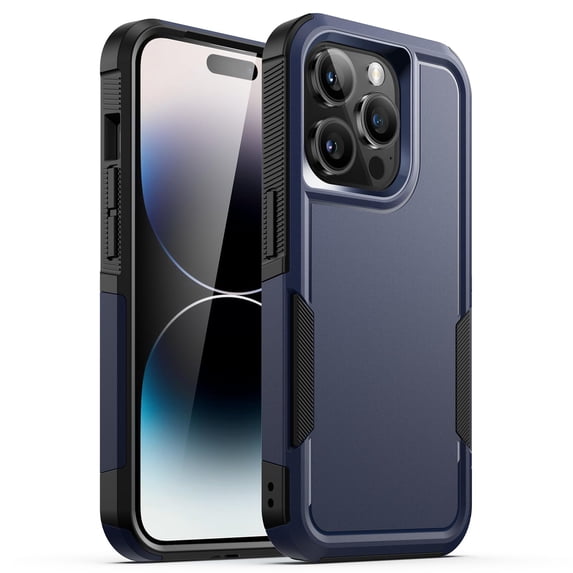 JETech Case for iPhone 14 Pro Max 6.7-Inch, Heavy Duty Dual-Layer Rugged Protection, Shockproof Protective Tough Phone Cover with Matte Back (Navy)