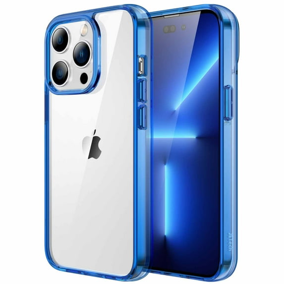 JETech Case for iPhone 14 Pro Max 6.7-Inch, Shockproof Phone Bumper Cover, Anti-Scratch Clear Back (Blue)